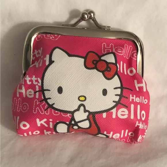 Hello kitty coin purse Hello Kitty graphics kiss lock closures  pink - Picture 2 of 4